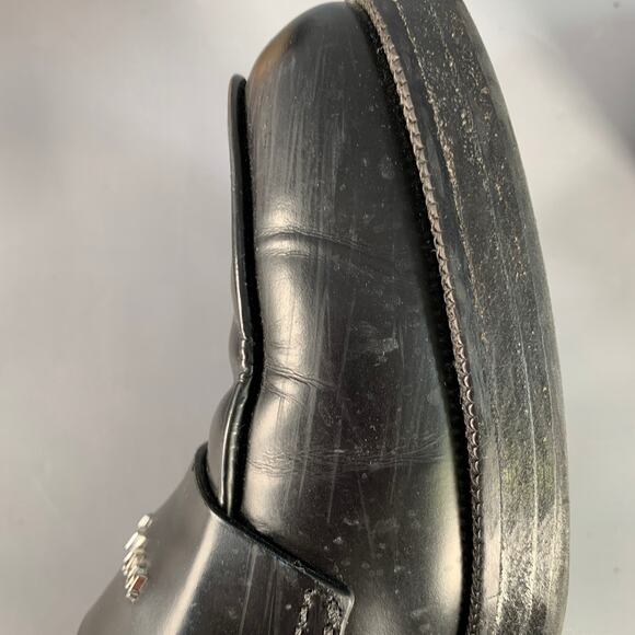 1017 ALYX 9SM Size 8 Black Silver Leather Slip On Loafers